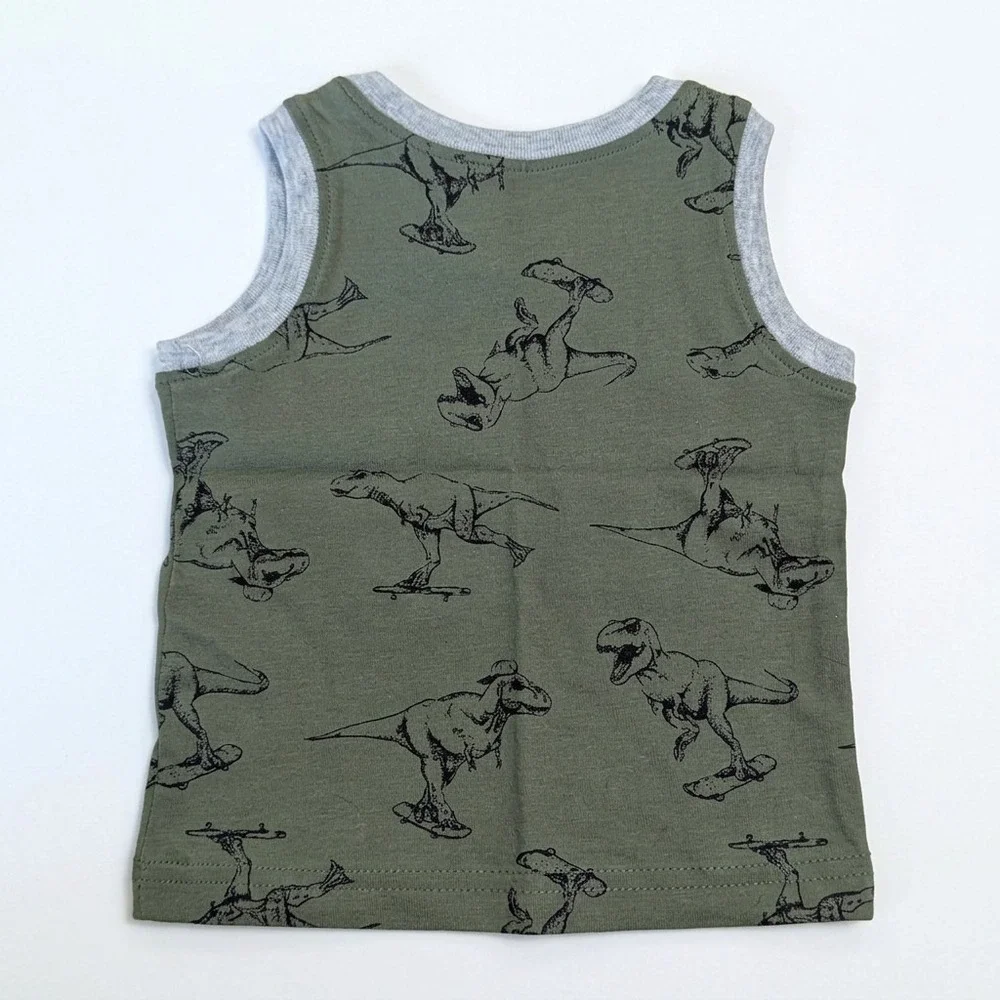 Carter's Baby Boy's Short Set and Dinosaur Tank Top, 100% Cotton, Size 3 Months